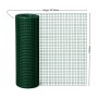 Grüner Maschendrahtzaun, 1x10m, Vierkantgeflecht, PVC-beschichtet, ideal für Tiergehege und Gartenschutz.