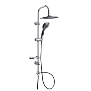 Eisl Duschtraum Überkopfbrause-Set in Chrom-Schwarz mit Kopf- und Handbrause sowie Ablage.