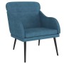Blauer Samt Sessel (63x76x80 cm) von vidaXL. Bequemer Relaxsessel mit Metallgestell.