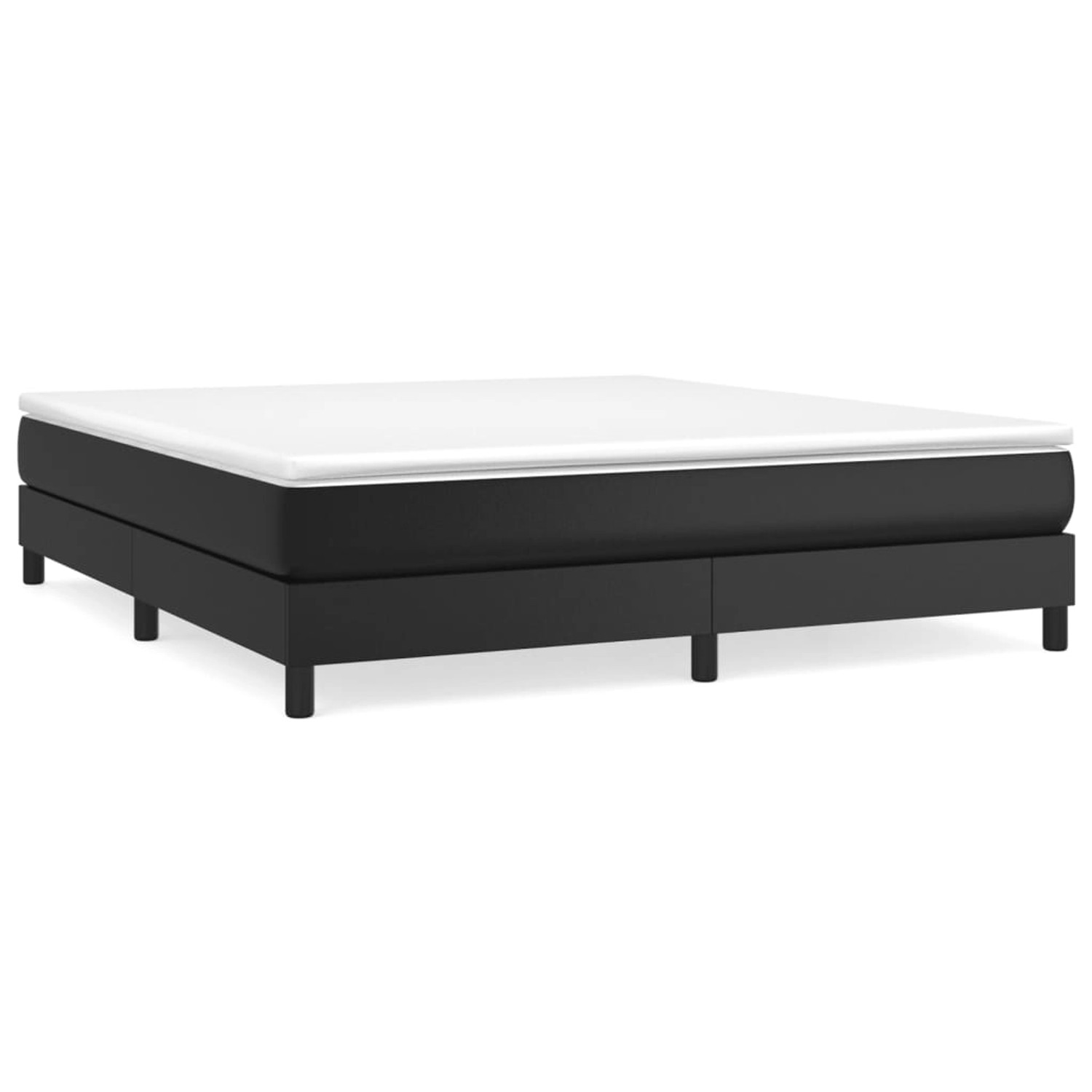 vidaXL Boxspringbett mit Matratze Schwarz 180x200 cm Kunstleder 3144273 günstig online kaufen