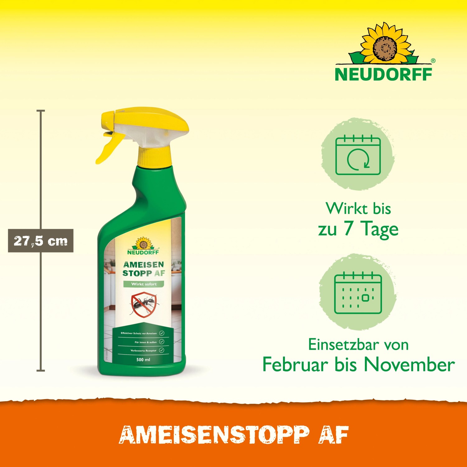 Neudorff Ameisen-Stopp AF 500ml: Spray zur Ameisenbekämpfung im Innen- und Außenbereich.
