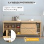 HOMCOM Schiebetürsystem, 183cm, für Holzschiebetür an Kommode montiert.