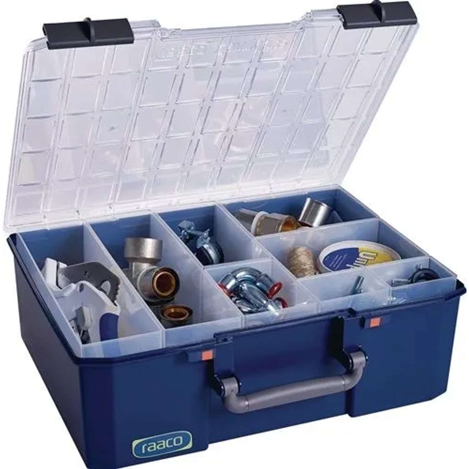 RAACO Sortimentskasten Carrylite 150 B413xt330xh147mm 8 Fächer Blau 147248
