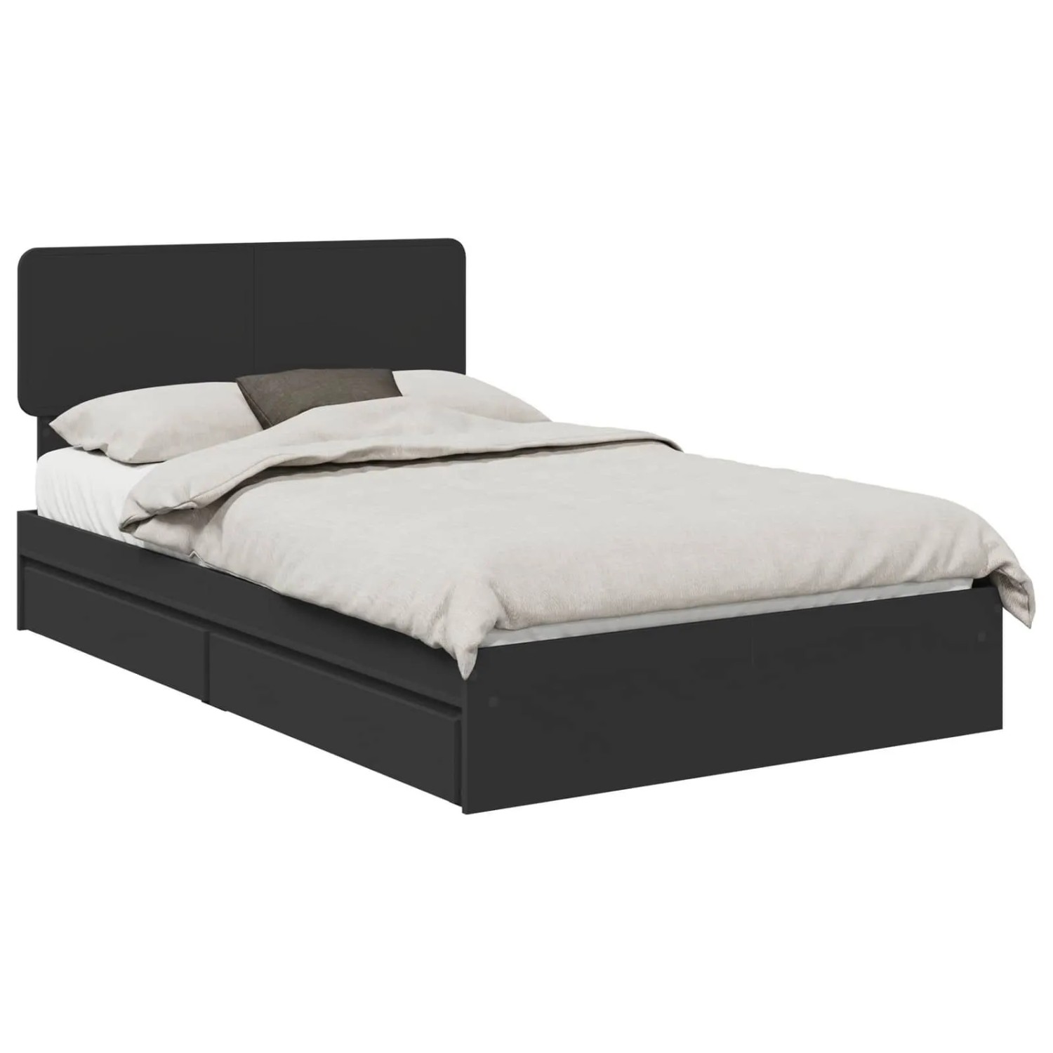 vidaXL Stauraumbett Schwarz 135 x 190 cm Holzwerkstoff 3412284 günstig online kaufen