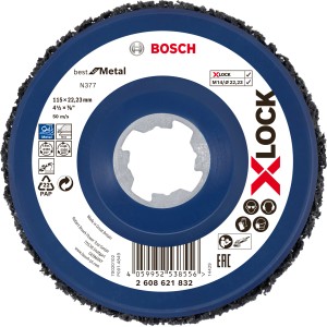 Bosch X-Lock Reinigungsscheibe N377 Metall, Ø 115 mm, zum Reinigen von Metall und Mauerwerk.