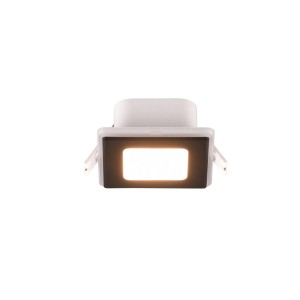 Schwarzer, eckiger Trio LED Einbaustrahler Nimbus, 8,5x8,5cm. Moderne Deckenleuchte für Innenräume.