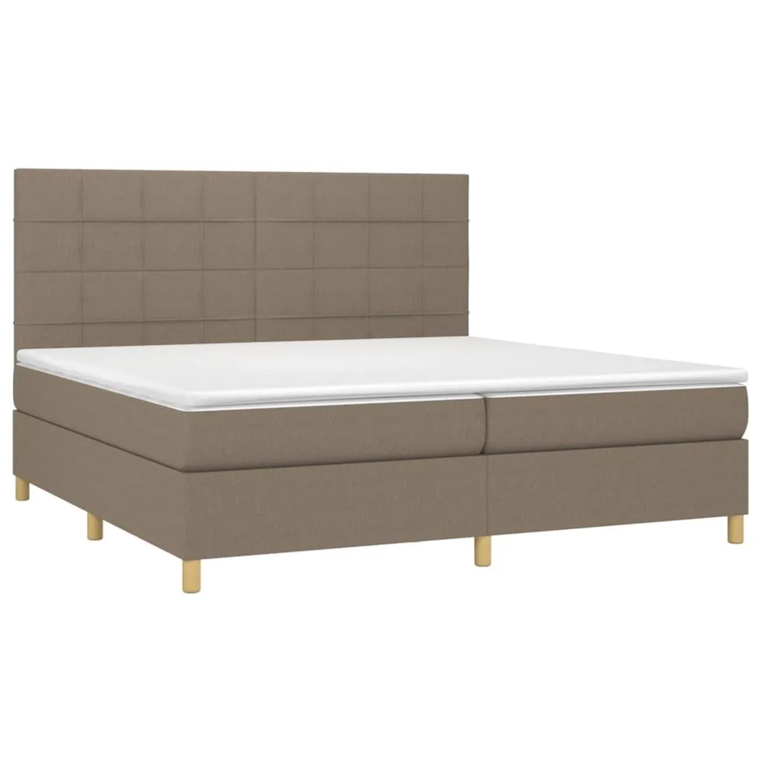 vidaXL Boxspringbett mit Matratze Taupe 200x200 cm Stoff 3142365 günstig online kaufen