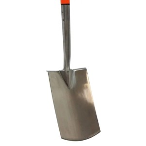 Galaflor Edelstahlspaten mit glänzender Klinge und stabiler Trittkante. Perfekt für Gartenarbeit und Umgraben.
