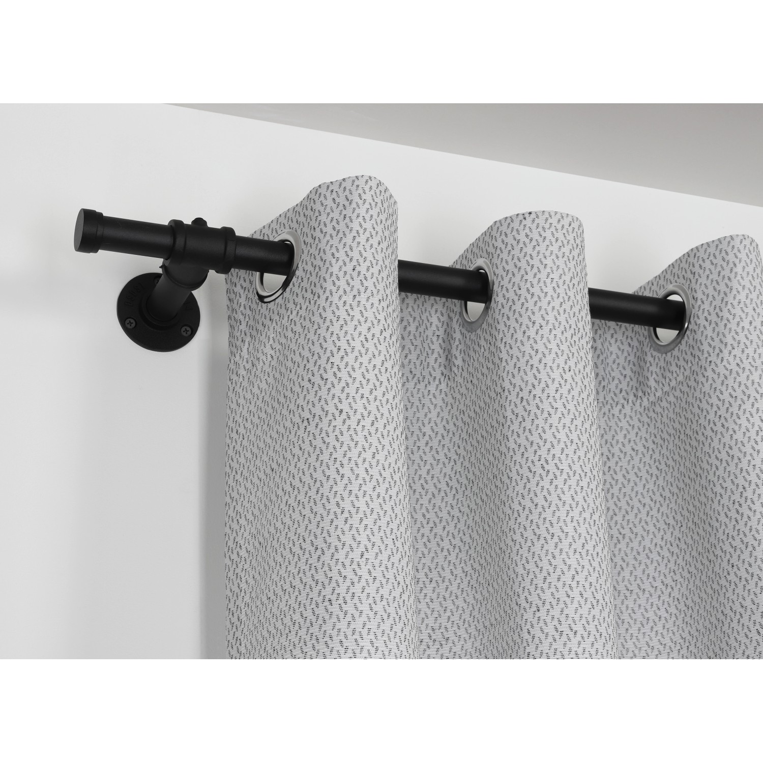 Gardinia Träger Industrial Home, schwarz, für Gardinenstange (Ø 25mm), 10cm Länge.
