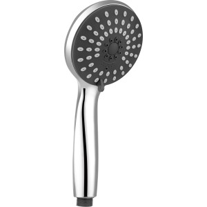 Handbrause Chrome-Grau, Ø 10,5 cm, 3 Funktionen für komfortables Duschen.