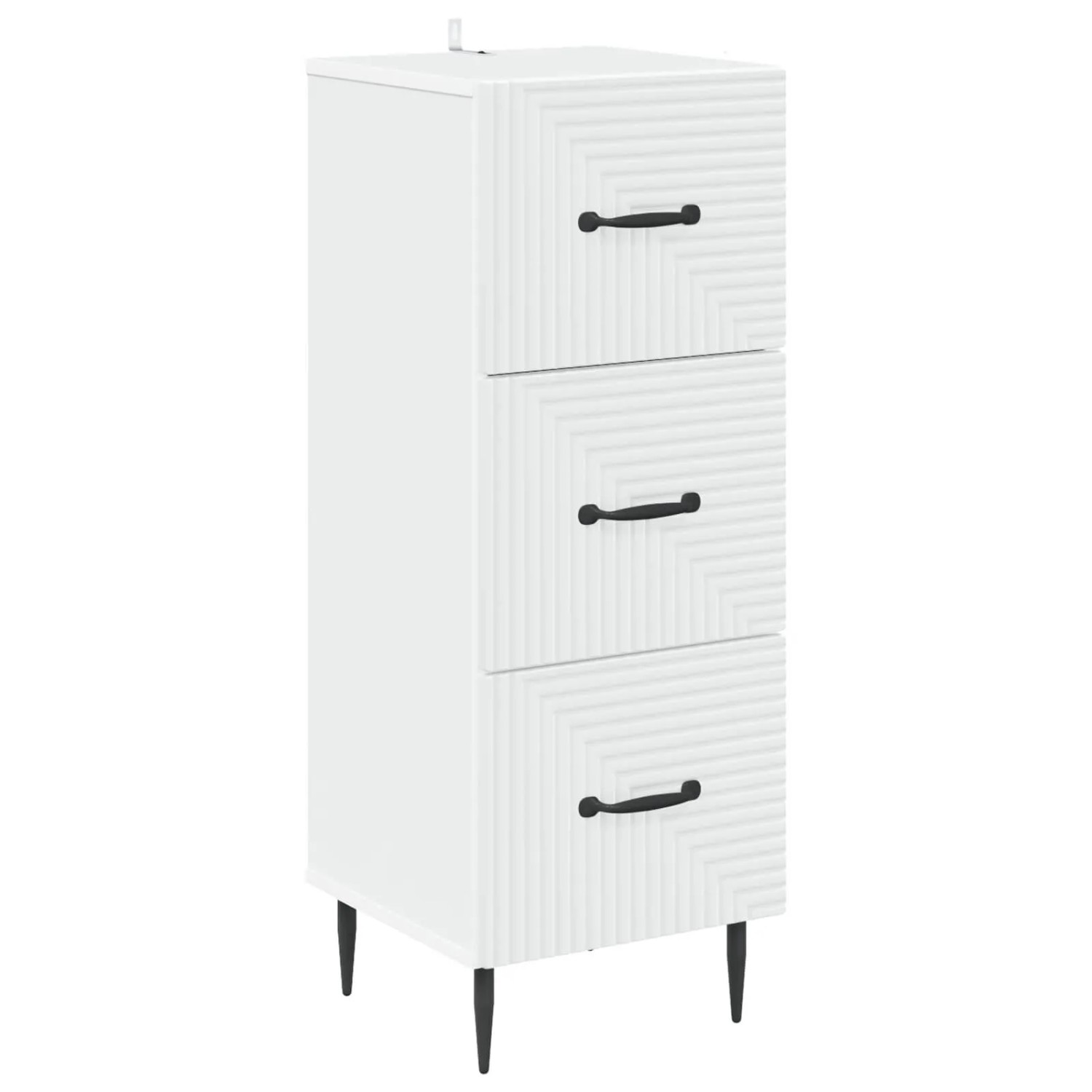 vidaXL Schubladenschrank Weiß 33 x 34,5 x 89,5 cm Holzwerkstoff 894845