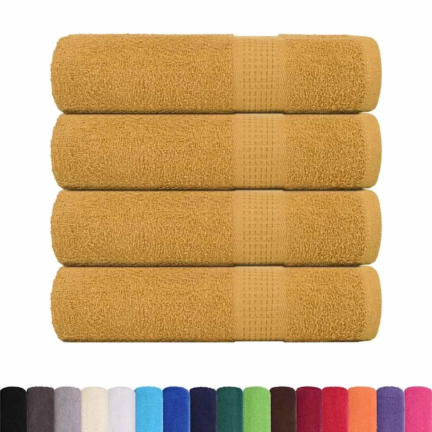 vidaXL Duschtücher 4 Stk Golden 70x140 cm 360 g/m² 100% Baumwolle 136810