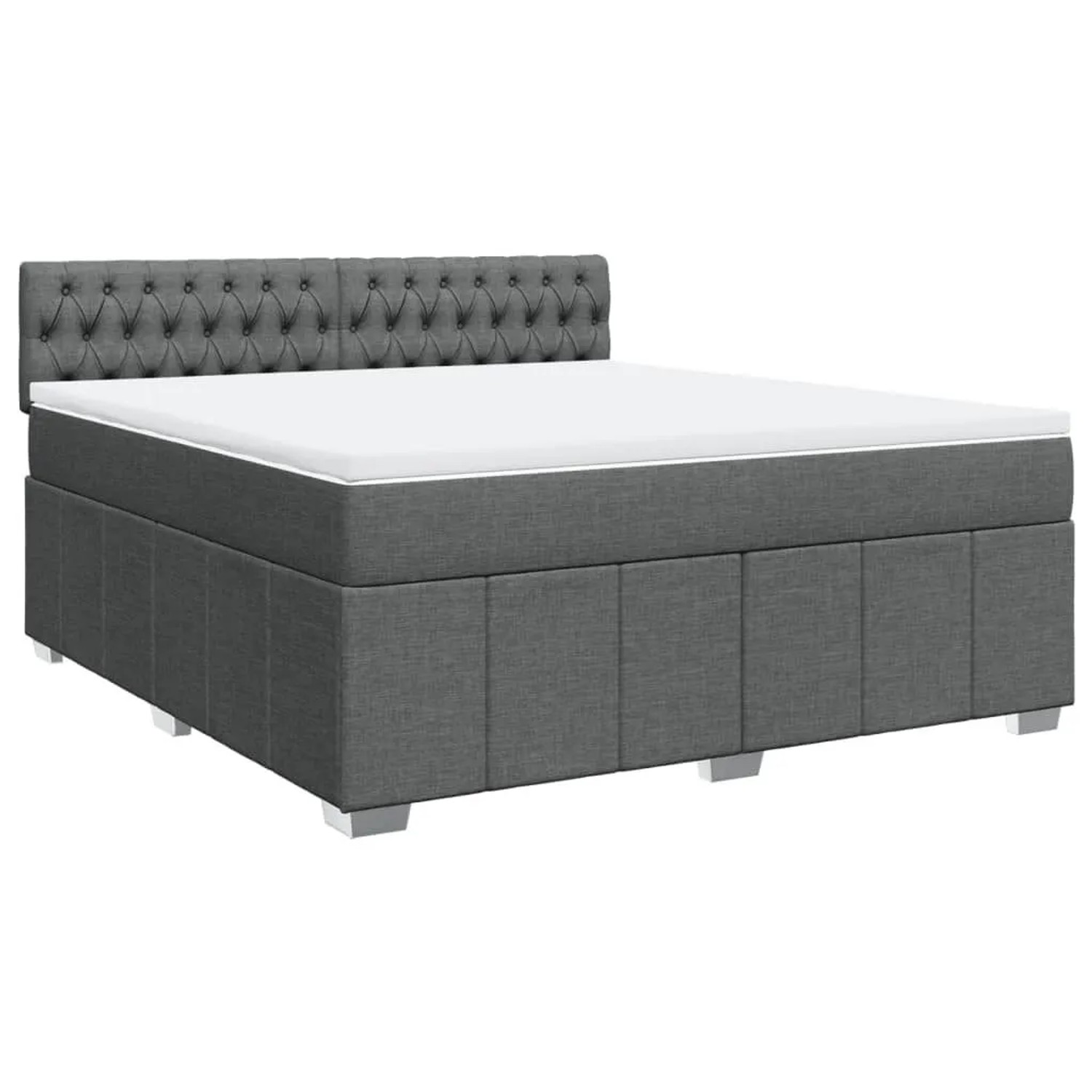 vidaXL Boxspringbett mit Matratze Dunkelgrau 180x200 cm Stoff 3287155