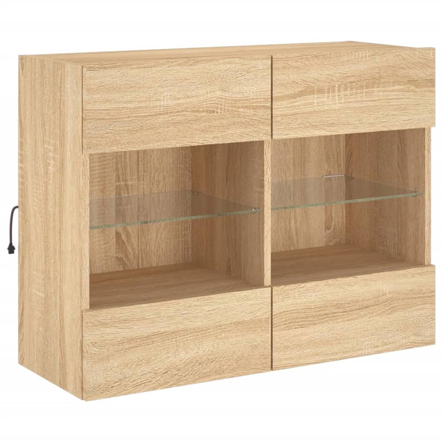 VidaXL TV-Wandschrank mit LED-Leuchten Sonoma-Eiche 78,5x30x60,5 cm günstig online kaufen