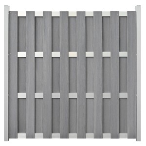 GroJa Fertigzaun Quadratisch 180 cm x 180 cm Steingrau
