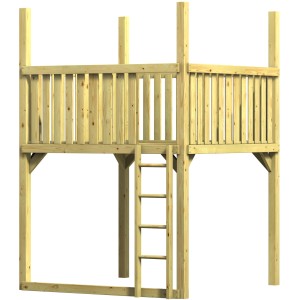 Giga-Turm Winnetoo Spielturm aus Holz mit Leiter, 203x203x290 cm.
