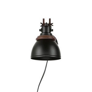 EASYLIGHT Wandlampe Mit Kabel Stecker Schalter E14 Schwarz Natur Retro