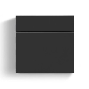 Anthrazitfarbener Radius Design Briefkasten Letterman 6 mit Zeitungsfach.