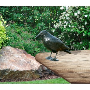 Windhager Krähe zur Vogelabwehr, naturgetreue Taubenabwehr für Garten und Carport.
