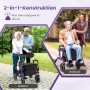 Costway Rollator mit Luftbereifung 2-In-1 Rollstuhl Bis 140 kg Lila_2