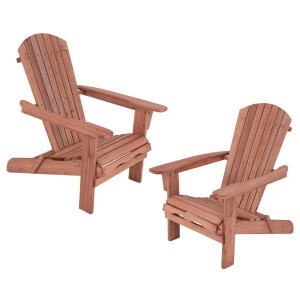 Costway 2er Set Adirondack Stuhl Klappbar Holz 180 kg Tragfähigkeit