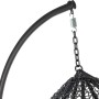 Detailaufnahme: Grauer Home Deluxe Hängesessel Cielo mit Polyrattan-Korb und Metallgestell.