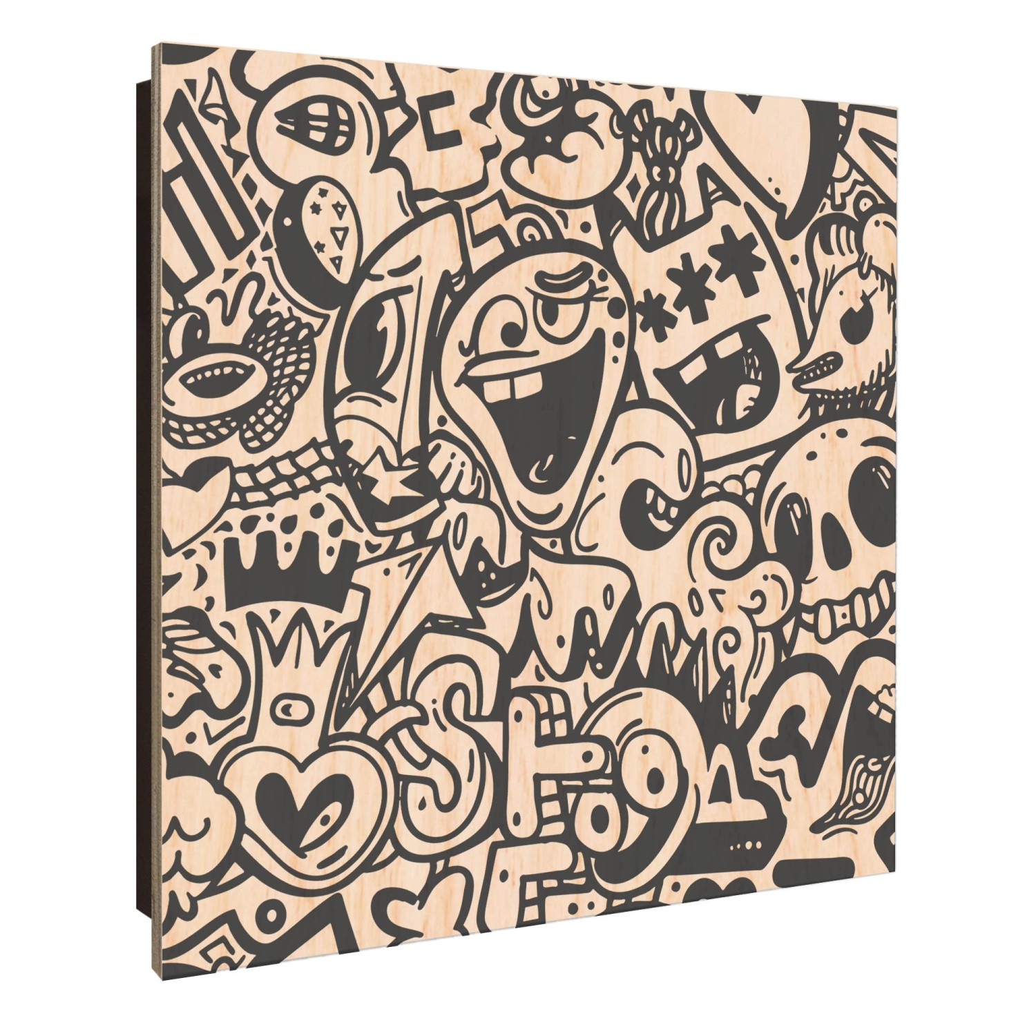 Banjado Schlüsselkasten Holz 30x30cm Schwarz Scharnier Rechts 50 Haken Desi günstig online kaufen
