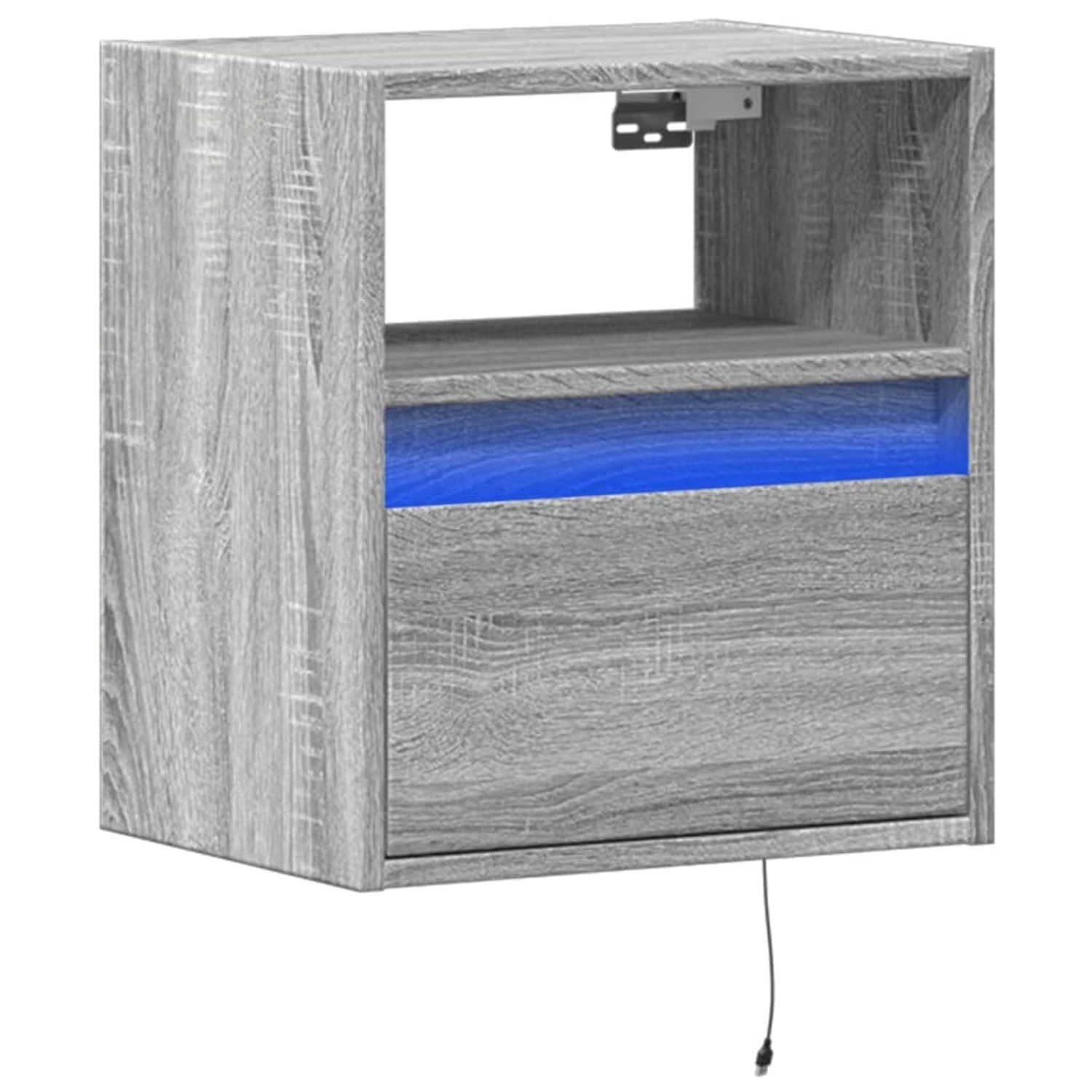 vidaXL TV-Wandschrank mit LED-Beleuchtung Grau Sonoma 41x31x45 cm 852323 günstig online kaufen