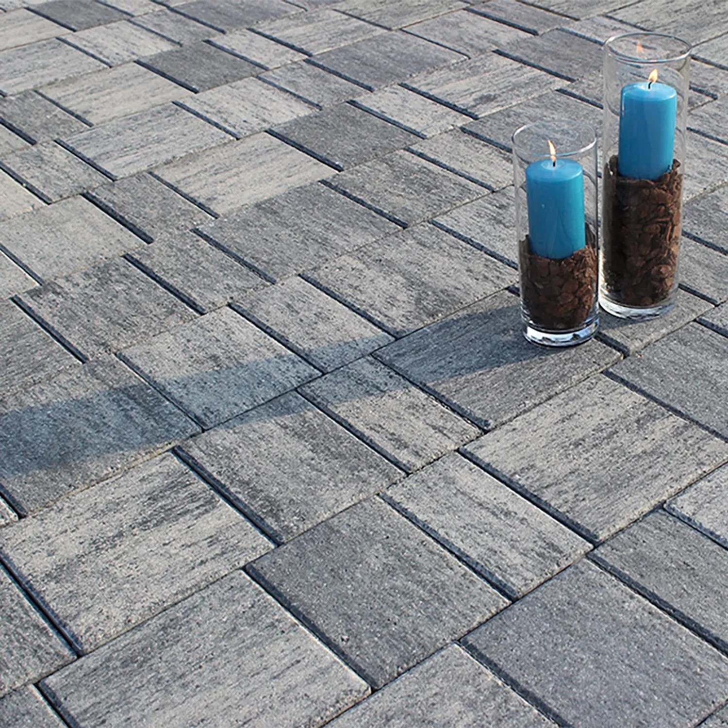Diephaus Pflaster Vereda, Mehrformat, weiß-schwarz, 5 cm. Pflastersteine für Terrasse und Garten.