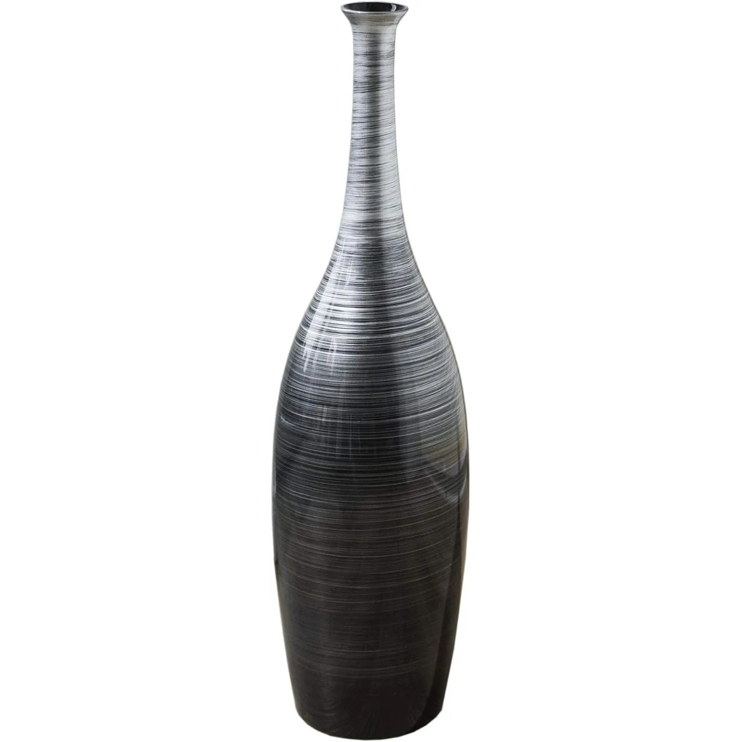 Vivanno Bodenvase Delgada 18 cm x 18 cm x 65 cm Spiralschwarz