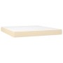 Cremefarbenes vidaXL Boxspringbett mit Matratze, Stoff 180x200 cm.