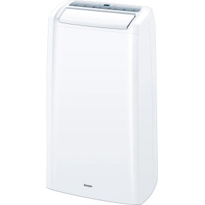 Weißer Beurer Luftentfeuchter LE 60 mit Bedienelementen und Rollen für Räume bis 60 m².