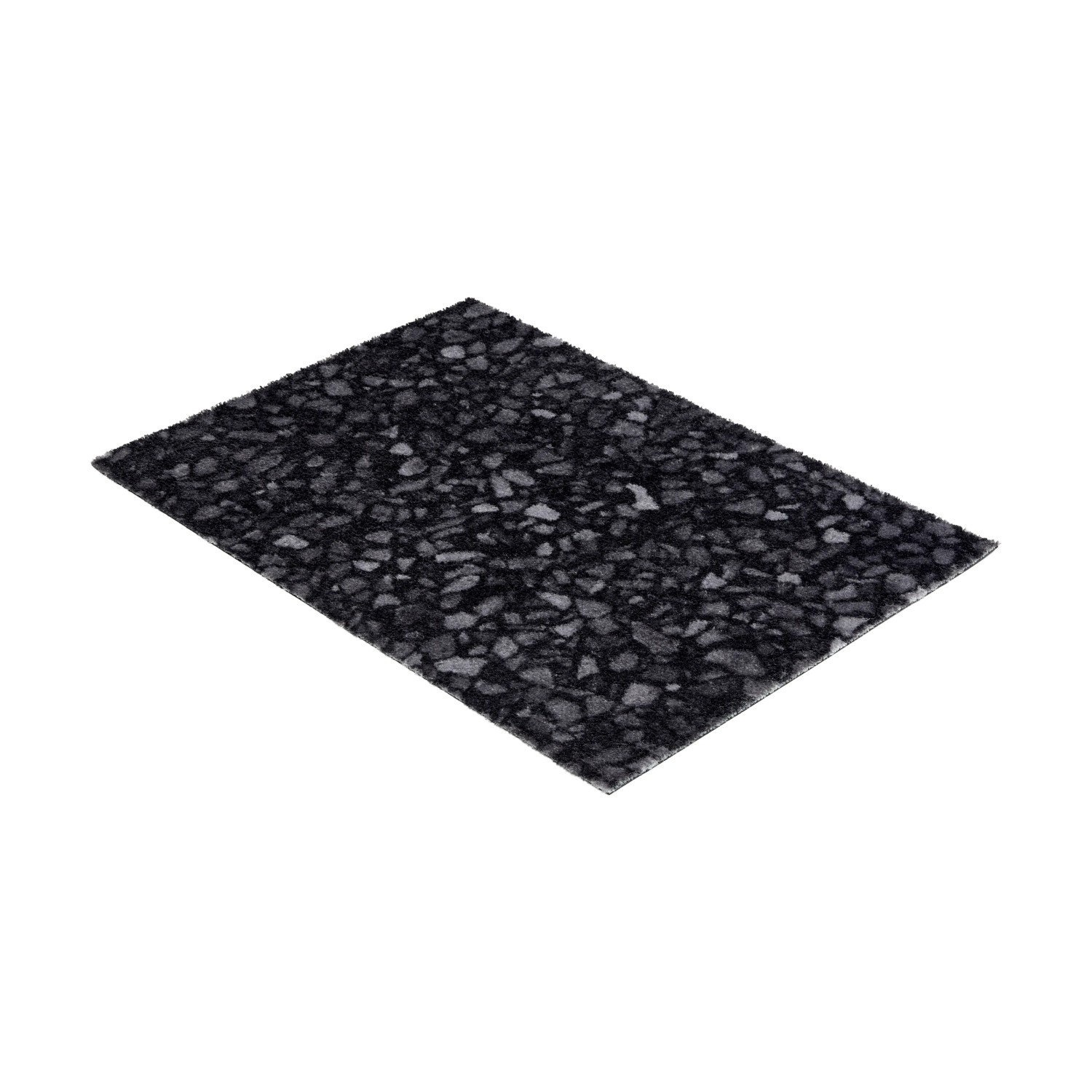 Schwarze Schöner Wohnen Fußmatte Orlando Terrazzo, 50x70 cm, für Innen- und Außenbereiche.
