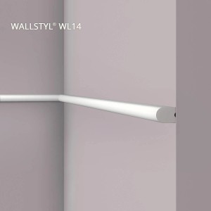 Weiße NOEL & MARQUET Wandleiste WL14, Stuckleiste aus Polystyrol (HDPS), 200 cm lang.