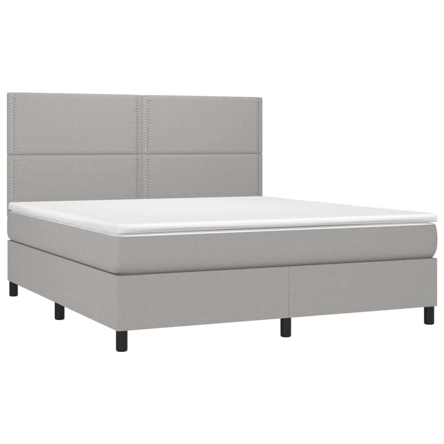 vidaXL Boxspringbett mit Matratze & LED Hellgrau 180x200 cm Stoff 3134813 günstig online kaufen
