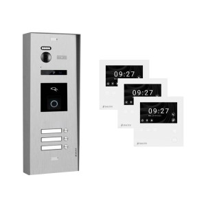 Balter Evo-HD-Mini Video Türsprechanlage mit Fingerprint für 3 Familien und 3 Monitore.