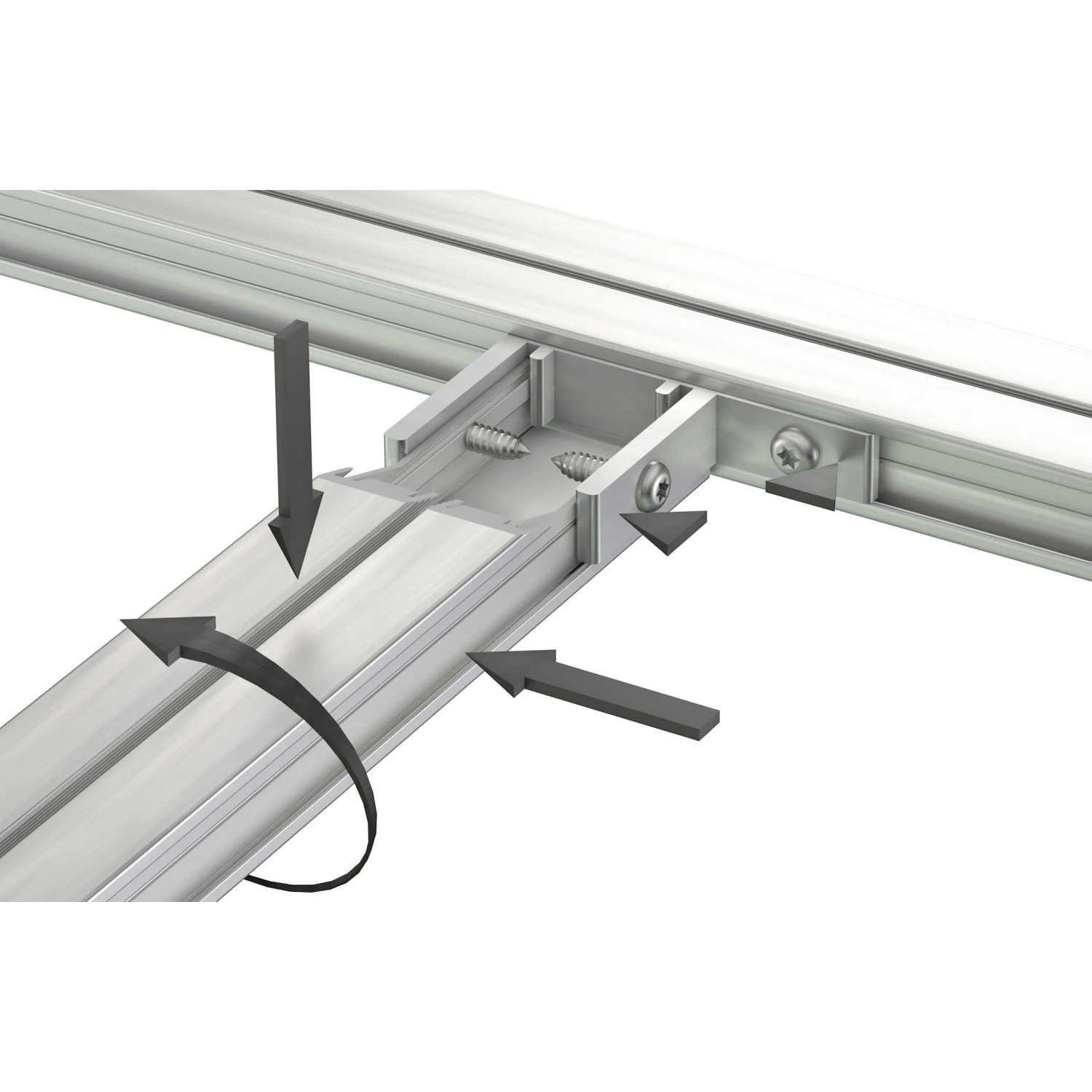 T-Verbindungswinkel Pro für Ecofix, 45x23mm, zur festen Strebenverbindung in Terrassendielen-Konstruktionen.