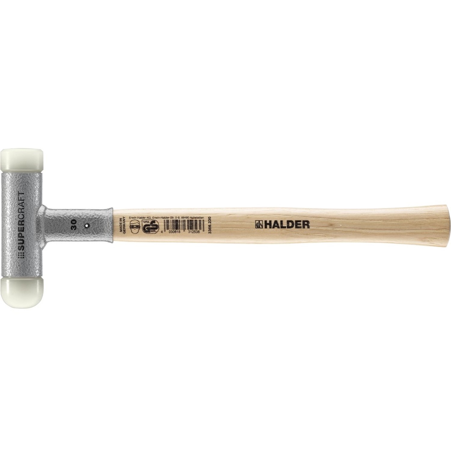Halder Supercraft Schonhammer Ø 30 mm Rückschlagfrei mit HickoryStiel günstig online kaufen