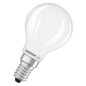 Osram LED-Leuchtmittel E14 Tropfenform, 3,4W, mattweiß, für dekorative Beleuchtung.