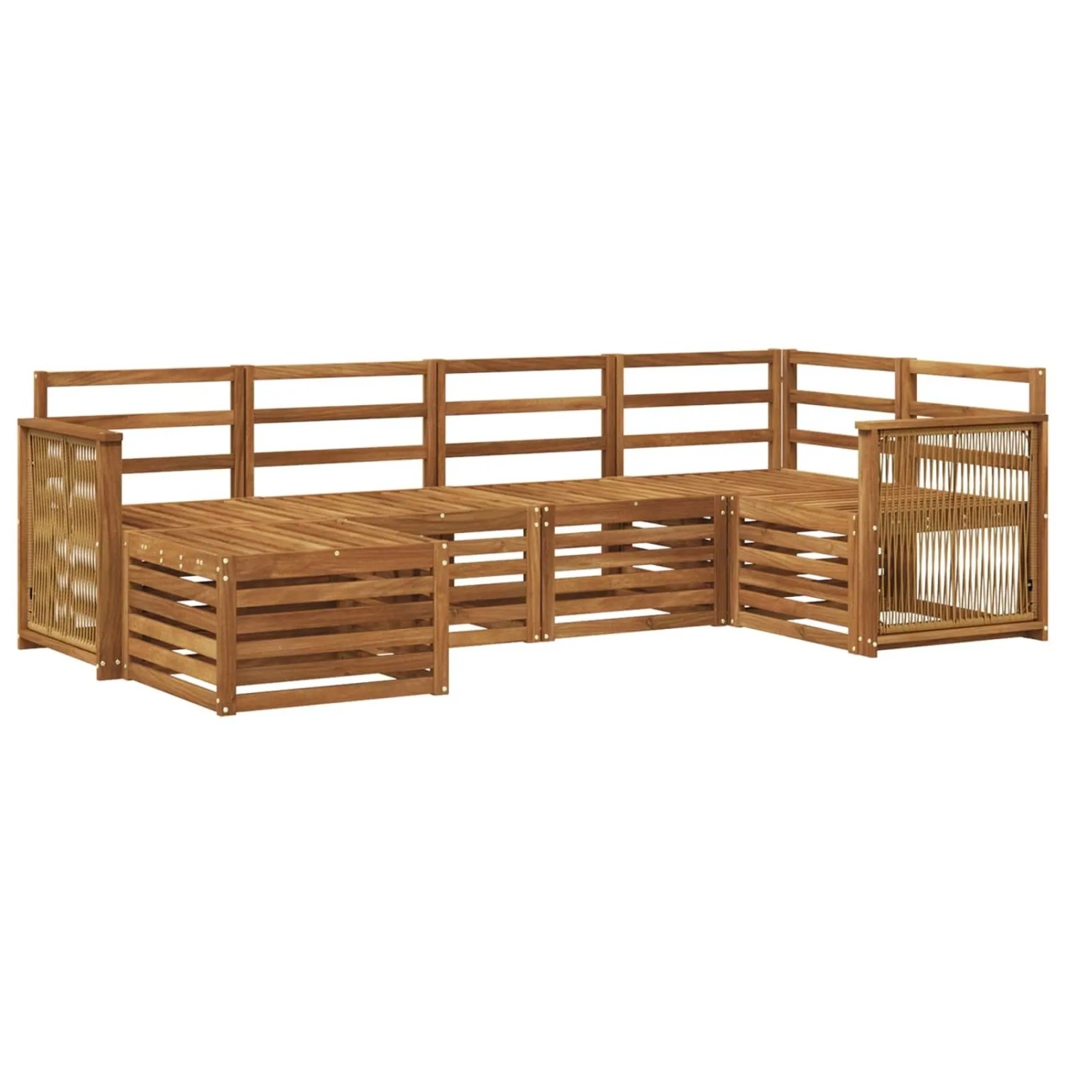 vidaXL Ecksofa Set 5 Stk Natur Massivholz Akazie 3384565