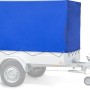 Stema Hochplanenset 100 cm, blaue Plane mit Spriegel für Basic Anhänger.