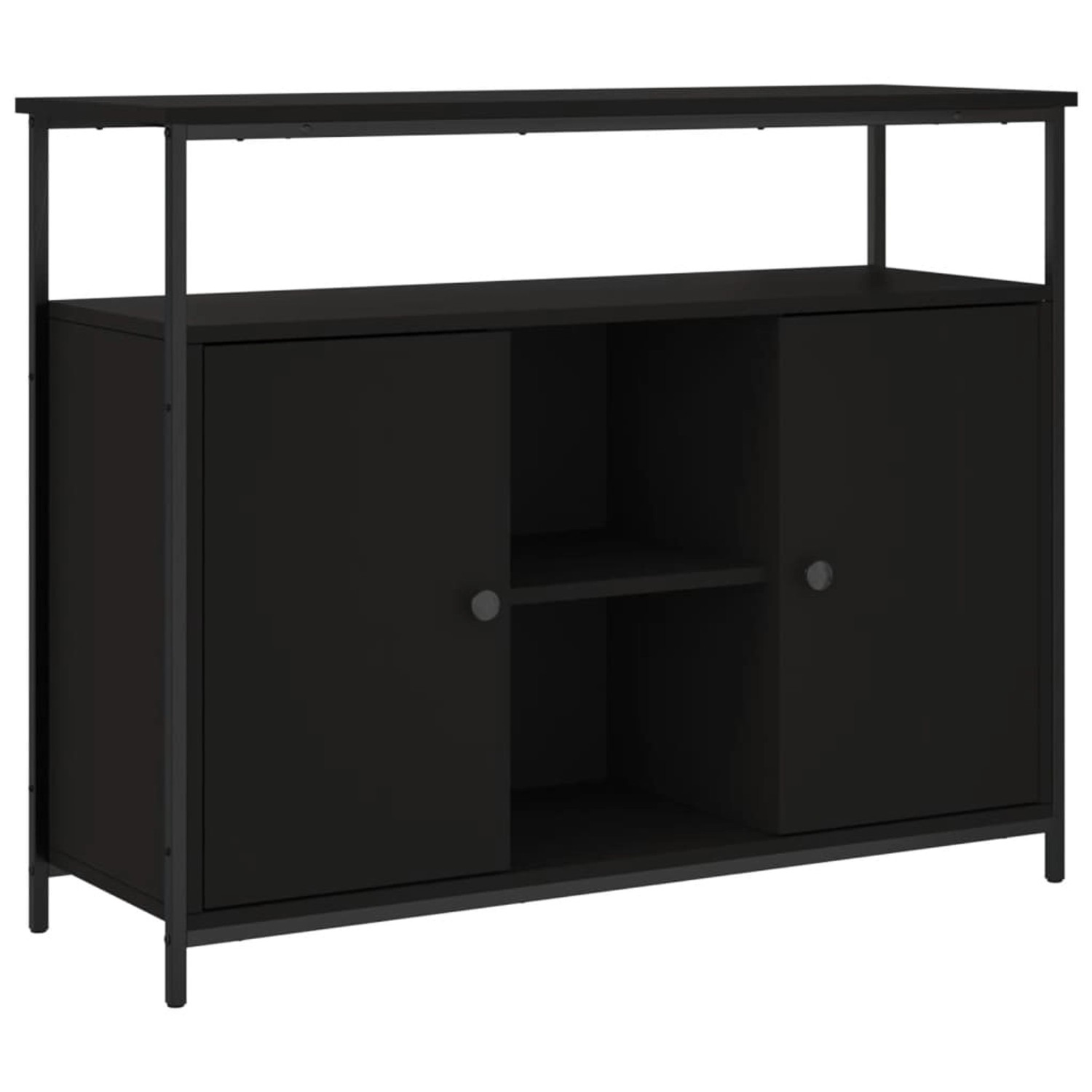 vidaXL Sideboard Schwarz 100x35x80 cm Holzwerkstoff 835499 günstig online kaufen