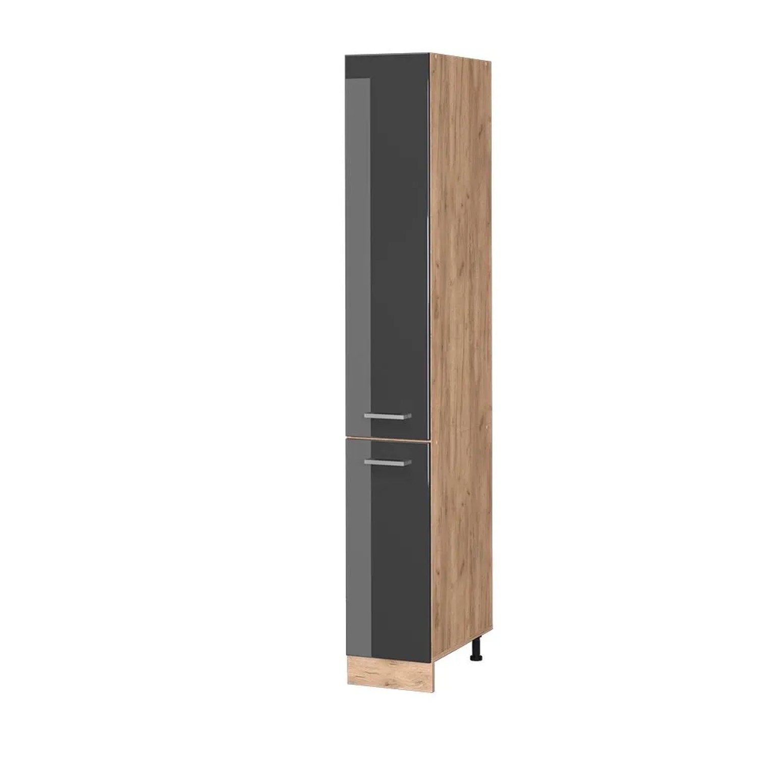 Vicco Apothekerschrank R-Line Anthrazit Hochglanz Goldkraft Eiche 30 cm