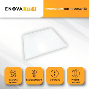 ENOVALITE LED Panel 62x62 cm, Deckenleuchte neutralweiß für Rasterdecken mit Philips Driver.