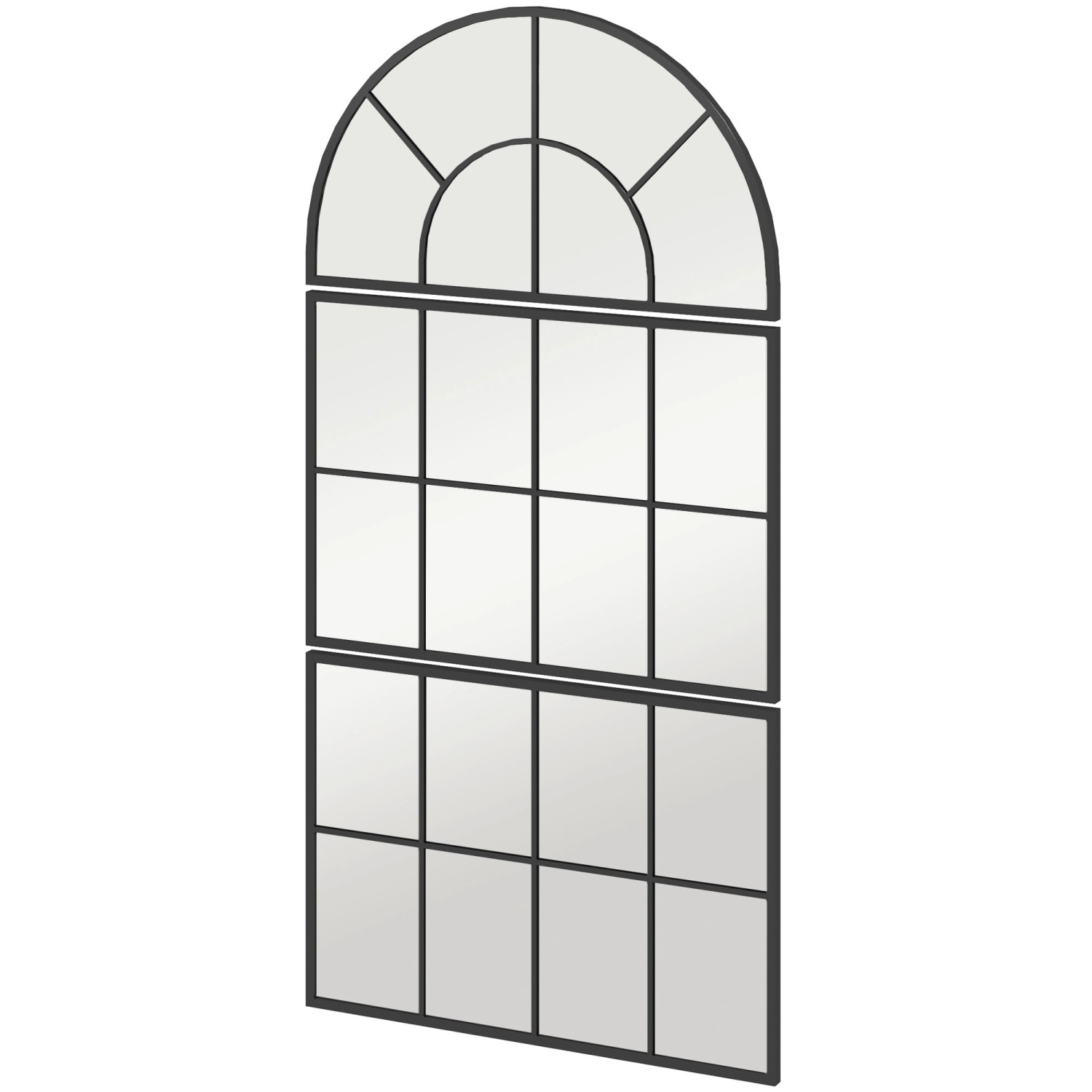 HOMCOM Wandspiegel mit Metallrahmen Glas Metall Schwarz 76L x 2B x 53H cm günstig online kaufen