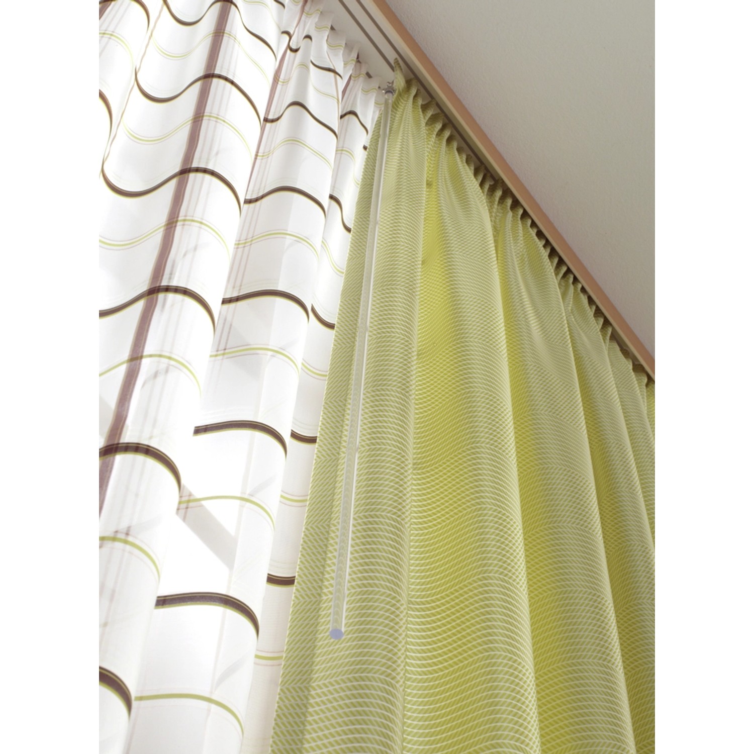 Gardinia Schleuderstab transparent, 2er-Pack, zum einfachen Vorhang zuziehen.