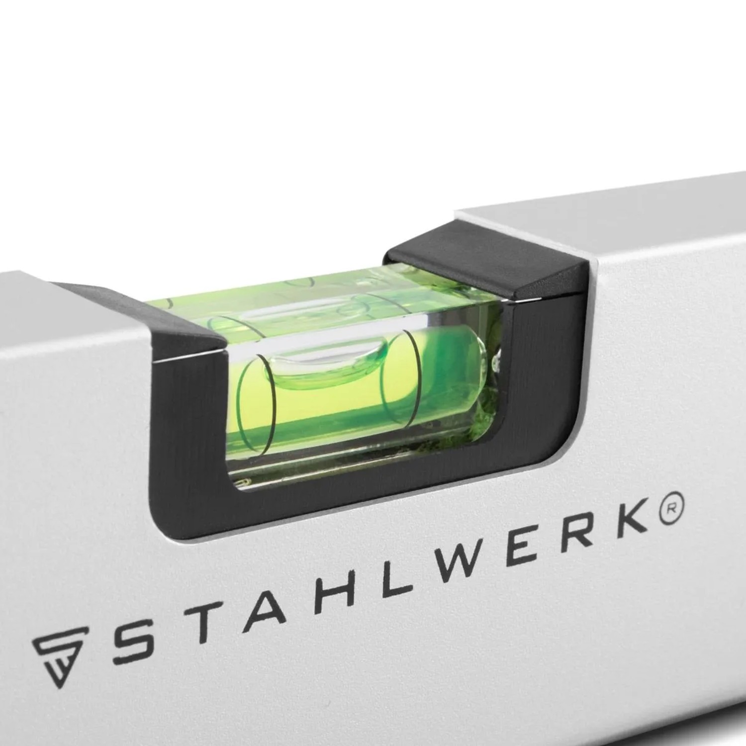 Detailaufnahme: STAHLWERK Digitaler Winkelmesser DW-45 ST mit Wasserwaage.