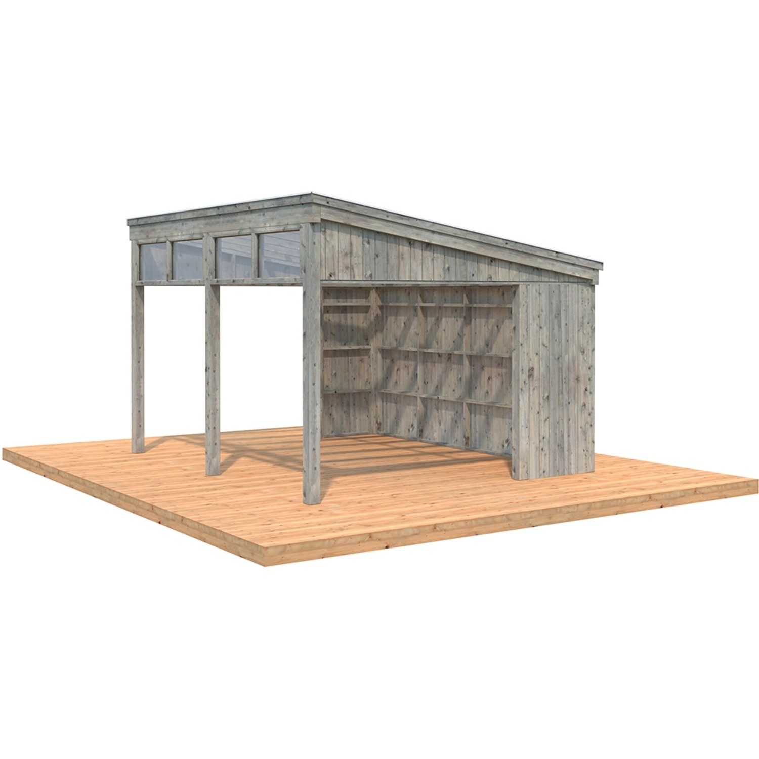 Palmako Pavillon Nova 13,0 m² Kit Grau Tauchgrundiert 417 cm x 356 cm