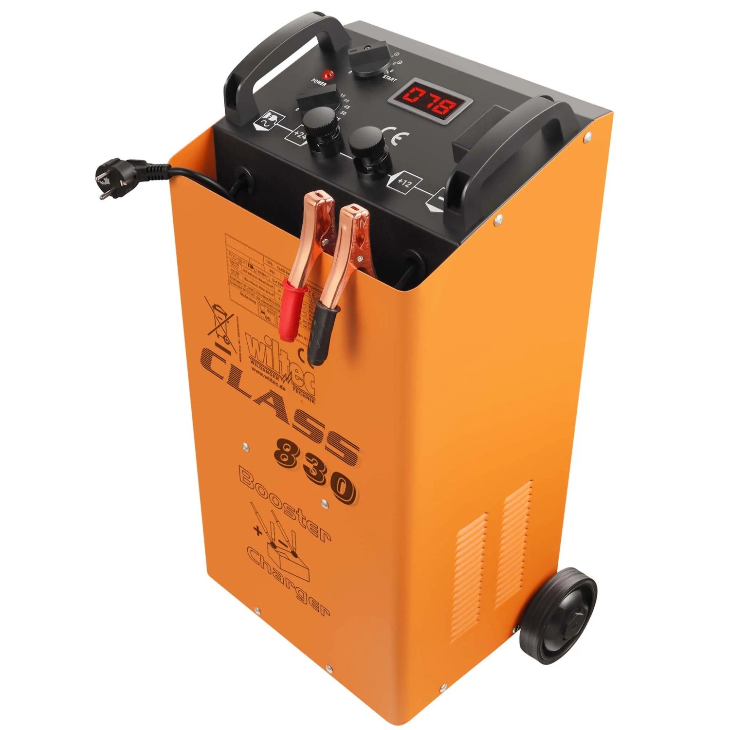 Wiltec Batterieladegerät Booster 12V 24V Ladegerät Akkuladegerät Mit Starthilfe
