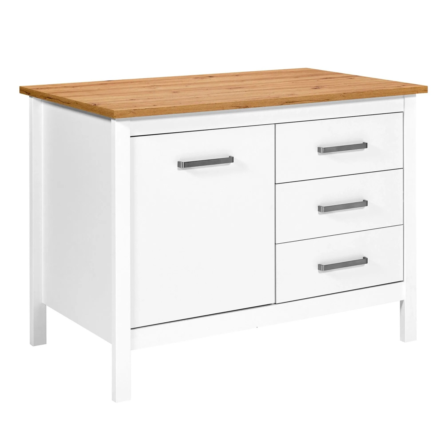 Piazza Kücheninsel Bartisch Weiß Artisan Eiche 124 cm